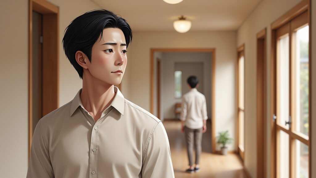 flux dev a warm semirealistic illustration of a 30s japanese m 0